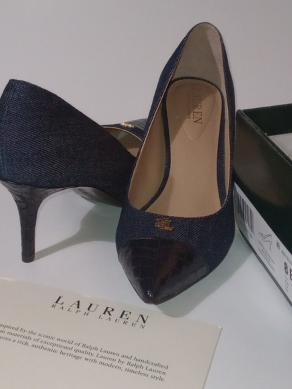 Lanette Denim soft | LAUREN Ralph Lauren | 8 B / 3" heel shoe